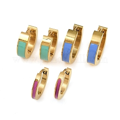 Orecchini a cerchio in acciaio inossidabile smaltato 304&nbsp;EJEW-K268-19G-04