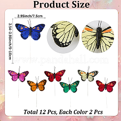 12 x Wandaufkleber mit Feder-Schmetterling&nbsp;DIY-WH20007-275