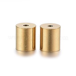 イオンプレーティング（IP）304ステンレススチールコードエンド  エンドキャップ  コラム  ゴールドカラー  7x6mm  穴：1.5mm  内径：5mm&nbsp;X-STAS-H467-09G-5mm