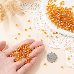 ピカソ ベーキングペイント ガラスシードビーズ  双円錐形  ダークオレンジ  4~4.5x3.5~4mm  穴：0.9~1.2mm&nbsp;SEED-TA0001-62C