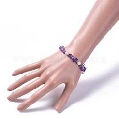 Braccialetti di perline con ametista naturale&nbsp;BJEW-JB04933-03