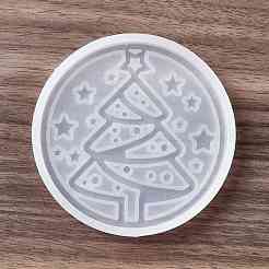 Moules en silicone de tapis de tasse de motif d'arbre de noël bricolage&nbsp;DIY-E055-15