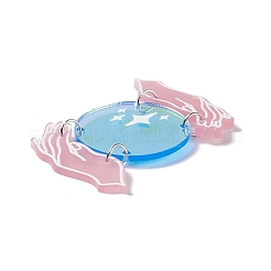 Непрозрачный акрил с железными кольцами большие подвески SACR-G023-B08