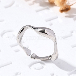 925 кольцо-манжета из серебра [925] пробы с родиевым покрытием RJEW-D300-03P