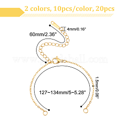 20шт 2 цвета 201 нержавеющая сталь трос звено браслет изготовление STAS-UN0047-16