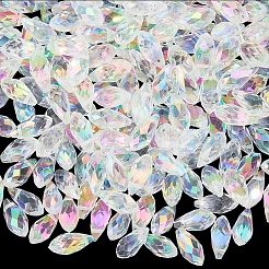 220 Stück galvanisierte transparente facettierte Tropfenperlen aus Glas&nbsp;EGLA-PA0001-20