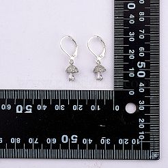 Прозрачные серьги с фианитами и грибами EJEW-SW00011-25