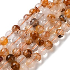 Натуральный желтый гематоидный кварц/золотые целебные кварцевые бусины нити&nbsp;G-C268-B01-01