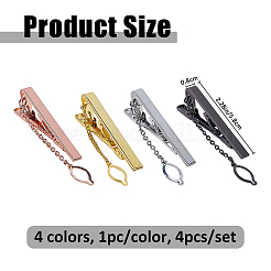 4 barra de corbata de acero inoxidable 201 de 4 colores para hombre&nbsp;JEWB-FH0002-69