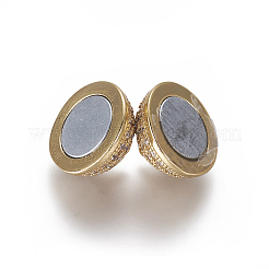 Магнитные застежки из латуни с цирконием и микропаве с петлями&nbsp;LS-ZIRC-L082-E-01-G