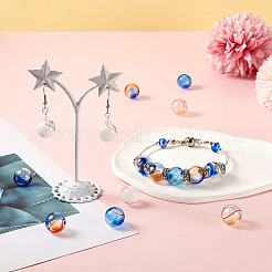 10 шт. 5-цветные прозрачные бусины-шарики из выдувного стекла ручной работы&nbsp;GLAA-PJ0001-04