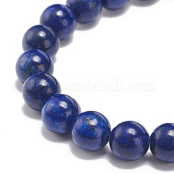 Braccialetto elasticizzato con perline di lapislazzuli naturali (tinti).&nbsp;BJEW-JB08879-01