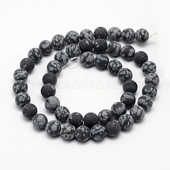 Naturschneeflocke Obsidian Perlen Stränge&nbsp;G-D674-10mm