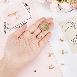 10 шт. латунная фурнитура для сережек-гвоздиков с бантом из кубического циркония&nbsp;KK-BBC0008-31