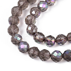 Нити бусин из натурального ледяного обсидиана с покрытием цвета AB&nbsp;G-T144-B07-06