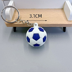 サッカー PVC バッグ キーチェーン  バックパック吊り下げ装飾  ミッドナイトブルー  31mm&nbsp;PW-WG5BC74-04