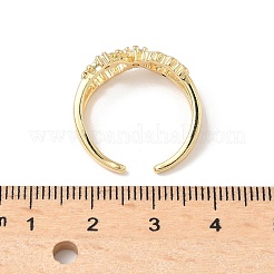 Латунные микро проложить манжеты кольца кубического циркония RJEW-V009-09G