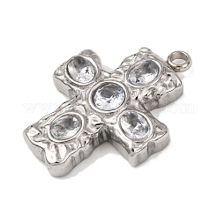 Подвески из нержавеющей стали 304 с микропаве из кубического циркония&nbsp;STAS-P421-02P