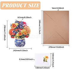 Наборы поздравительных открыток с букетом из бумажных цветов своими руками&nbsp;AJEW-WH0455-197A