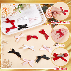 Заколки для волос из полиэстера с бантом из кожи аллигатора AJEW-CP0008-35B