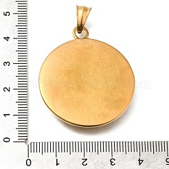 304ステンレスペンダント  プロビデンスの目チャーム付きフラットラウンド  アンティーク黄金  41x35.5x5mm  穴：8.5x5mm&nbsp;STAS-K294-03AG