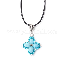 Звезда-подвеска из окрашенной синтетической императорской яшмы и стеклянных бусин&nbsp;NJEW-MZ00109-01