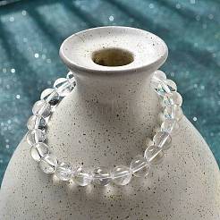 Natürlichen Quarzkristall wulstige Ausdehnungs-Armbänder&nbsp;X-BJEW-Q692-46-8mm