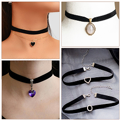 4 шт. 4 стиля бархатных колье-чокера&nbsp;NJEW-SC0001-72