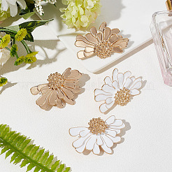 2セット2色の合金の花の非対称イヤリング  女性のためのスタッドピアス  ライトゴールド  49.5x32mm  ピン：0.6mm  1セット/色&nbsp;EJEW-FI0001-33