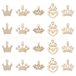 30 stücke 5 stil legierung strass anhänger&nbsp;FIND-TA0009-16