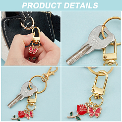 2 комплект подвесных украшений в виде цветов и бабочек из эмали&nbsp;HJEW-WR0001-01