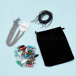 40 Stück DIY-Set zum Herstellen von Halsketten mit Edelsteinanhängern&nbsp;DIY-SC0014-85