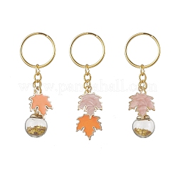 3 шт. 3 стиля сплава эмалированный лист и стеклянный шар подвеска брелок&nbsp;KEYC-JKC01302