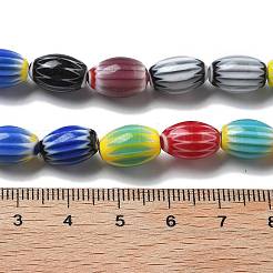 Ручной работы millefiori стеклянные бусины нитки&nbsp;LAMP-F035-12D