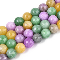 Нити окрашенных натуральных кварцевых бусин G-T139-8mm-94