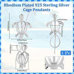 1 шт. 925 подвески из стерлингового серебра с родиевым покрытием STER-BBC0007-19