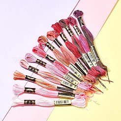 12 моток 12 цвета 6-слойная полиэфирная мулине для вышивания&nbsp;OCOR-FS0001-01A-02