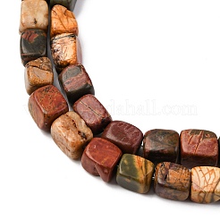 Нити бусин из натурального камня пикассо/полихромной яшмы G-B155-D10