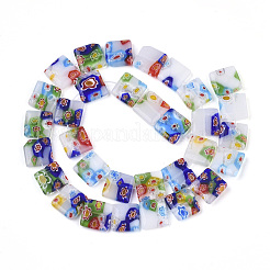 Ручной работы millefiori стеклянные бусины нитки LAMP-T005-25