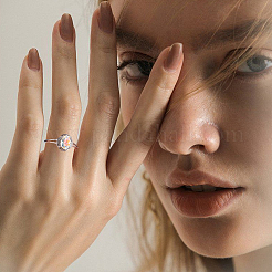1 Stück verstellbarer Ring mit 925 Zirkonia-Komponenten aus Sterlingsilber&nbsp;STER-BBC0009-16