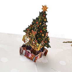 3D Weihnachtsbaum Pop-up-Papiergrußkarte&nbsp;AJEW-P124-E01
