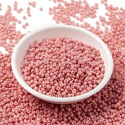 MIYUKIラウンドロカイユビーズ  日本製シードビーズ  8/0  （rr4463)デュラコート染め不透明ライチ  3mm  穴：1mm  約422~455個/10g&nbsp;X-SEED-G008-RR4463