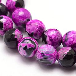 Бусы из натурального огненного агата с потрескиванием G-K166-06F-8mm-07