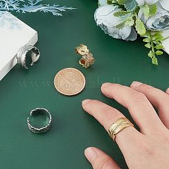 4 шт. 4 стиля ионного покрытия (IP) манжетные кольца из нержавеющей стали 304&nbsp;STAS-UN0032-84