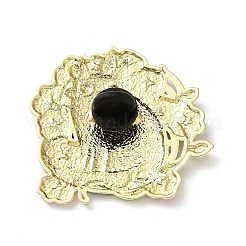 Emaille-Anstecknadeln mit schwarzer Katze und Blume&nbsp;JEWB-Z048-09G-03