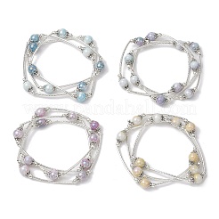 Эластичные браслеты из гальванического стекла BJEW-JB11614