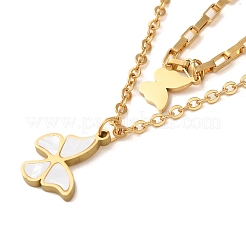 Ожерелья с подвеской в виде бабочки из нержавеющей стали 304 для женщин NJEW-Q339-02G