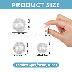 18 pz 3 stili di bottoni in lega e plastica con gambo&nbsp;BUTT-FH0001-041