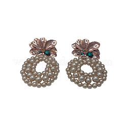 Серьги-гвоздики из цветочного сплава и страз&nbsp;FS-WG89435-01