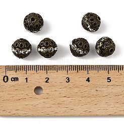 真鍮グレードラインストーンビーズ  ニッケルフリー  アンティークブロンズ  ラウンド  クリスタル  直径10mm  穴：1.2mm&nbsp;X-RB-A011-10mm-01AB-NF